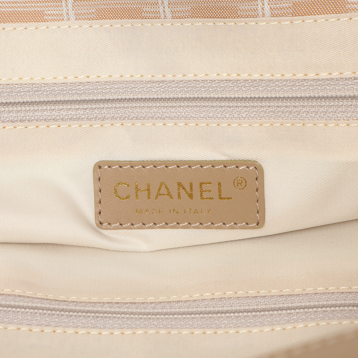 Chanel Beige Nylon Medium Travel Tote Handbags Chanel