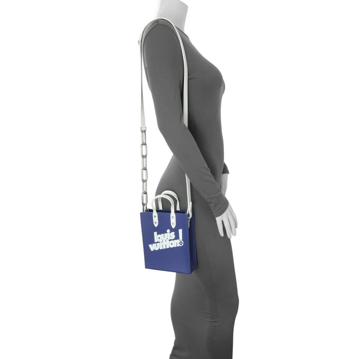 Louis Vuitton Blue Calfskin Virgil Abloh Sac Plat XS Handbags Louis Vuitton