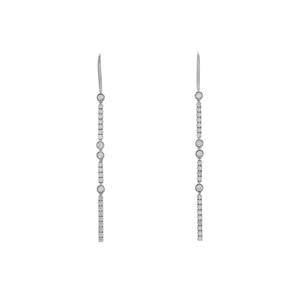 18k White Gold 0.84 Carat Riviere Earrings Fine Jewellery Modaselle