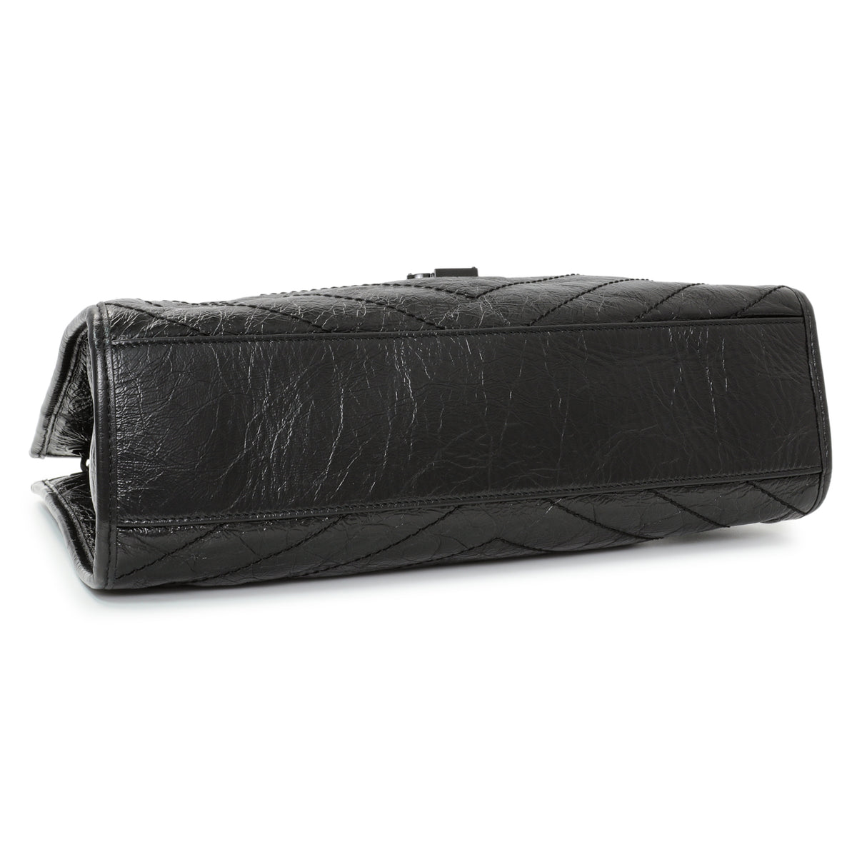 Saint Laurent Black Crinkled Calfskin Matelasse Monogram Medium Niki Shopper Handbags Saint Laurent