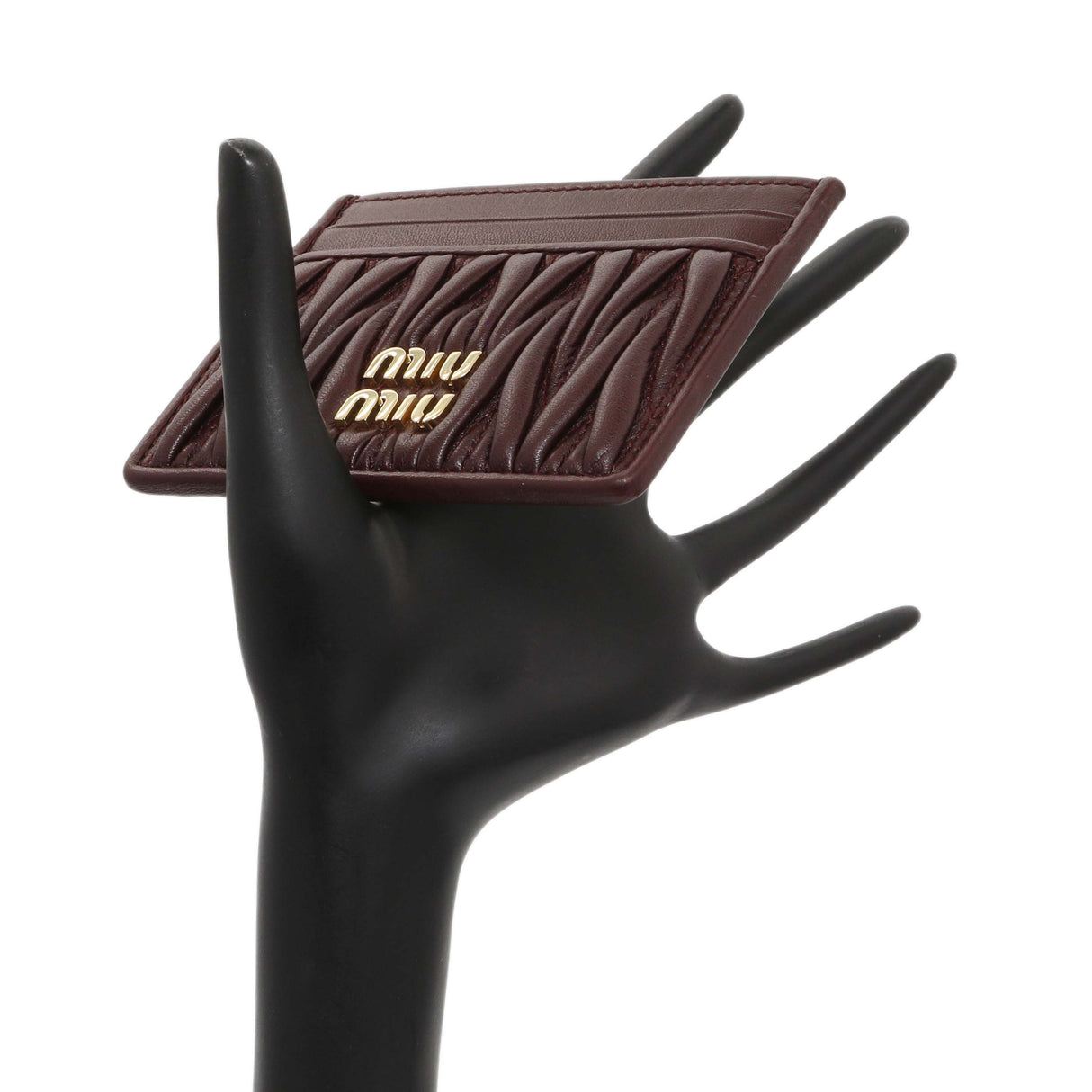 Miu Miu Burgundy Nappa Matelasse Card Case Accessories Miu Miu