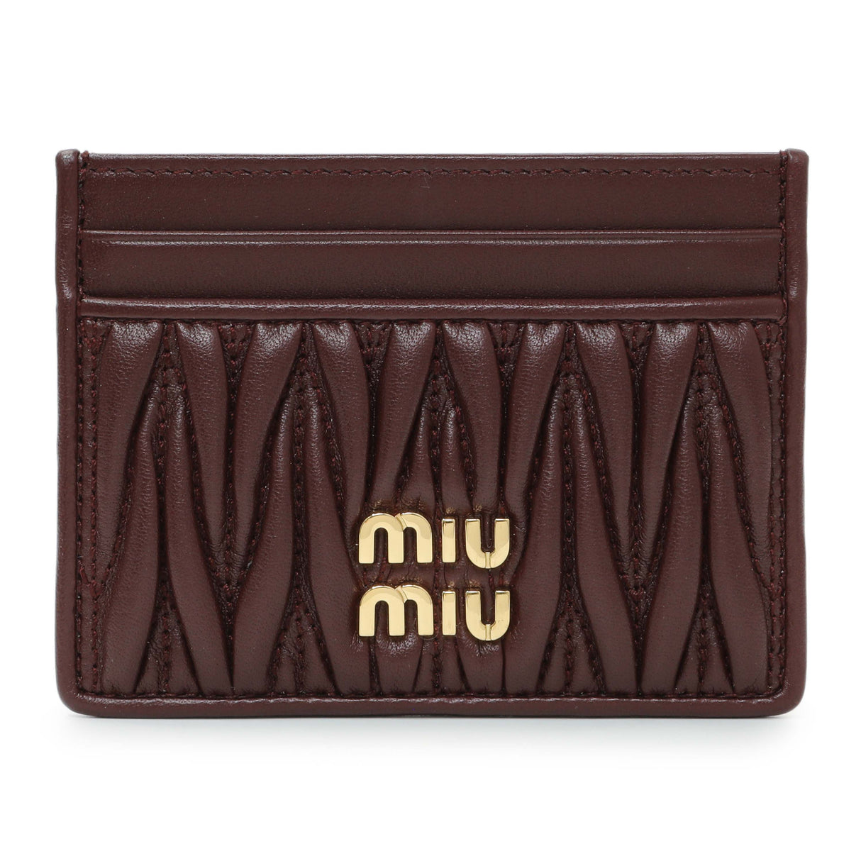Miu Miu Burgundy Nappa Matelasse Card Case Accessories Miu Miu
