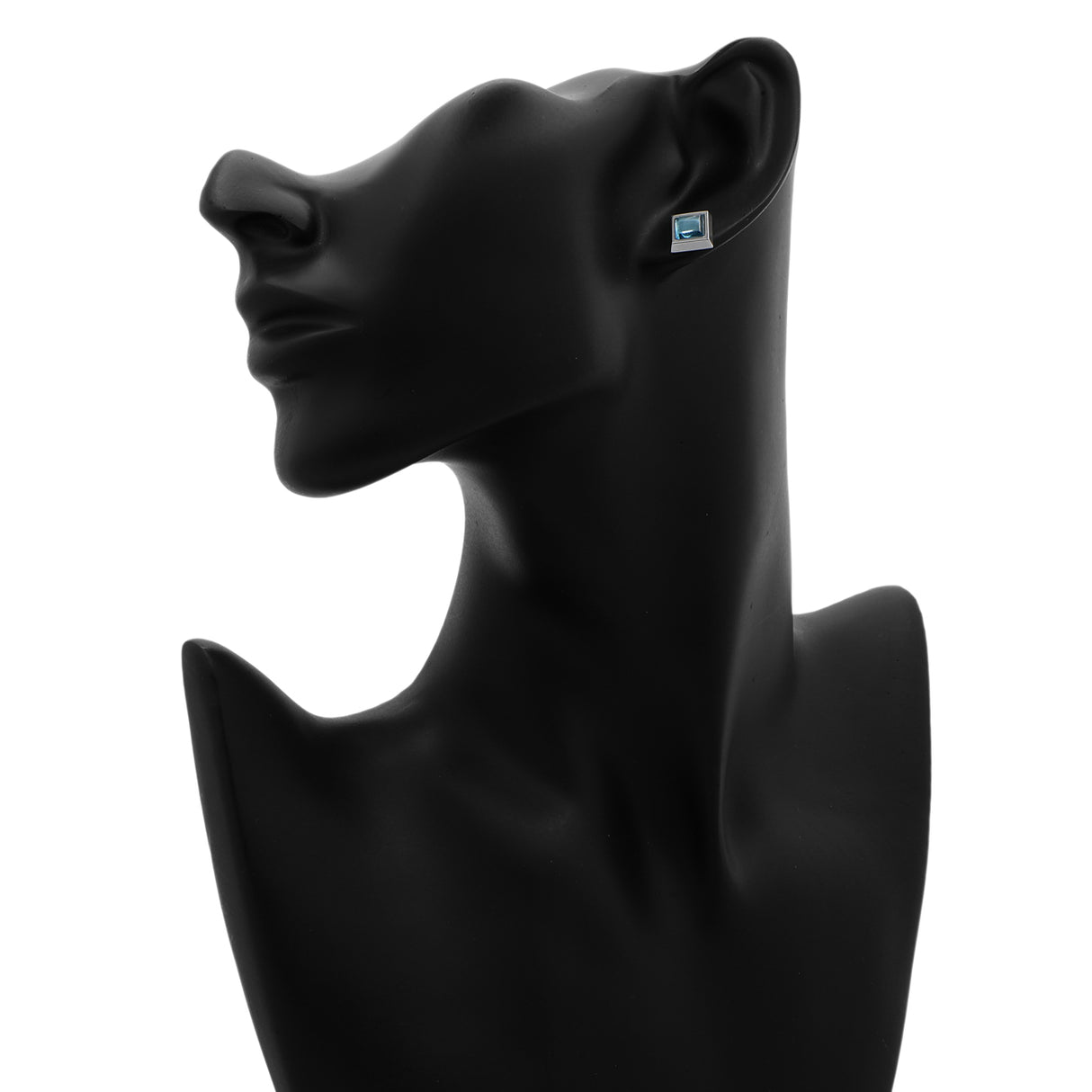 Omega 18K White Gold Topaz Earrings Designer Jewellery Omega