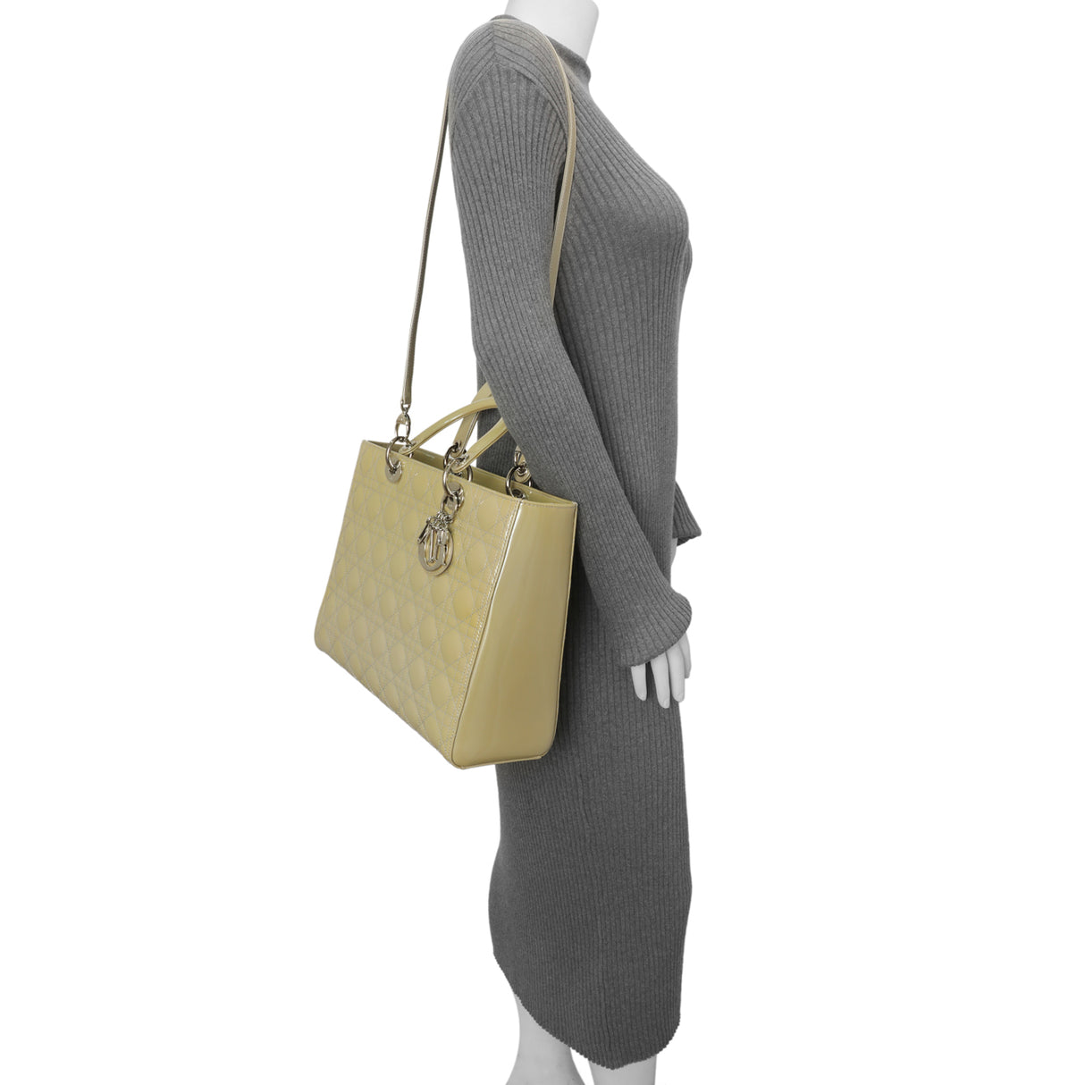 Christian Dior Patent Cannage Large Lady Dior Handbags Christian Dior