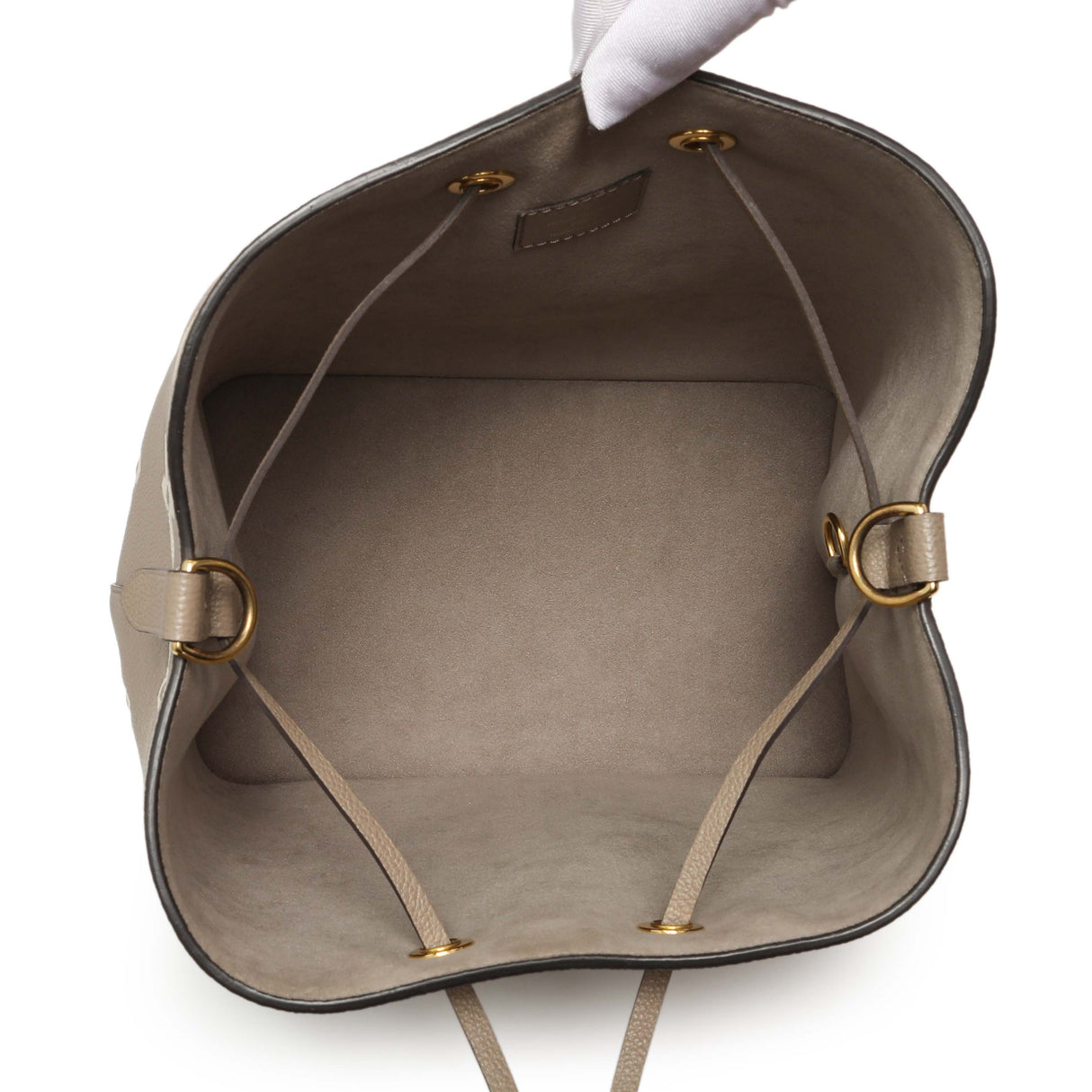 Louis Vuitton Tourterelle Creme Empreinte Monogram Giant NeoNoe MM Handbags Louis Vuitton