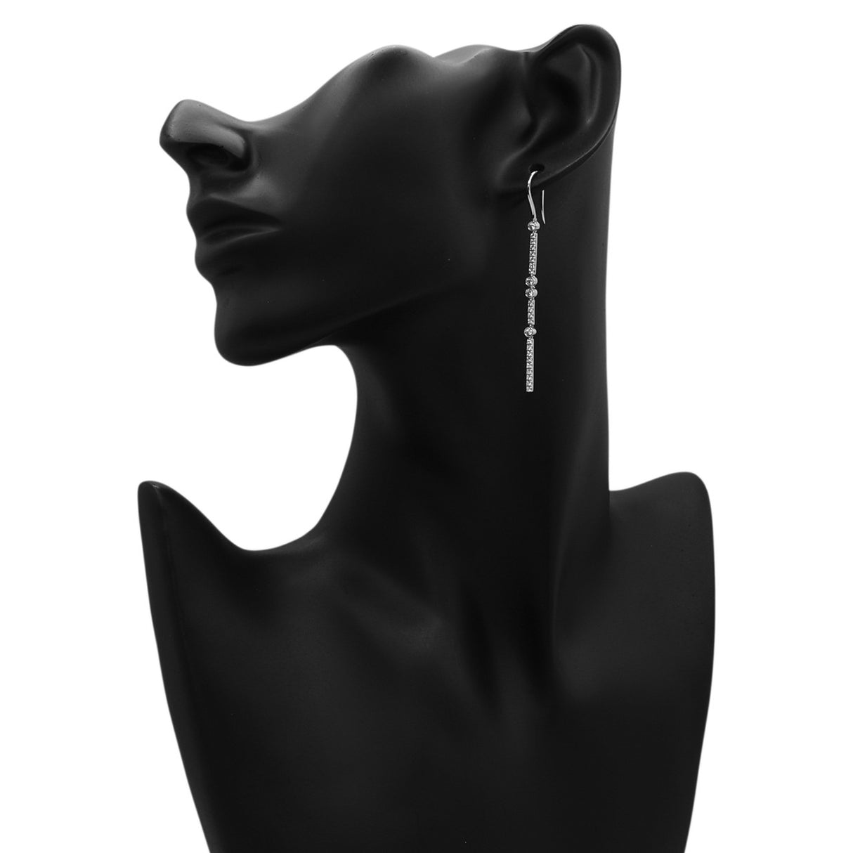 18k White Gold 0.84 Carat Riviere Earrings Fine Jewellery Modaselle