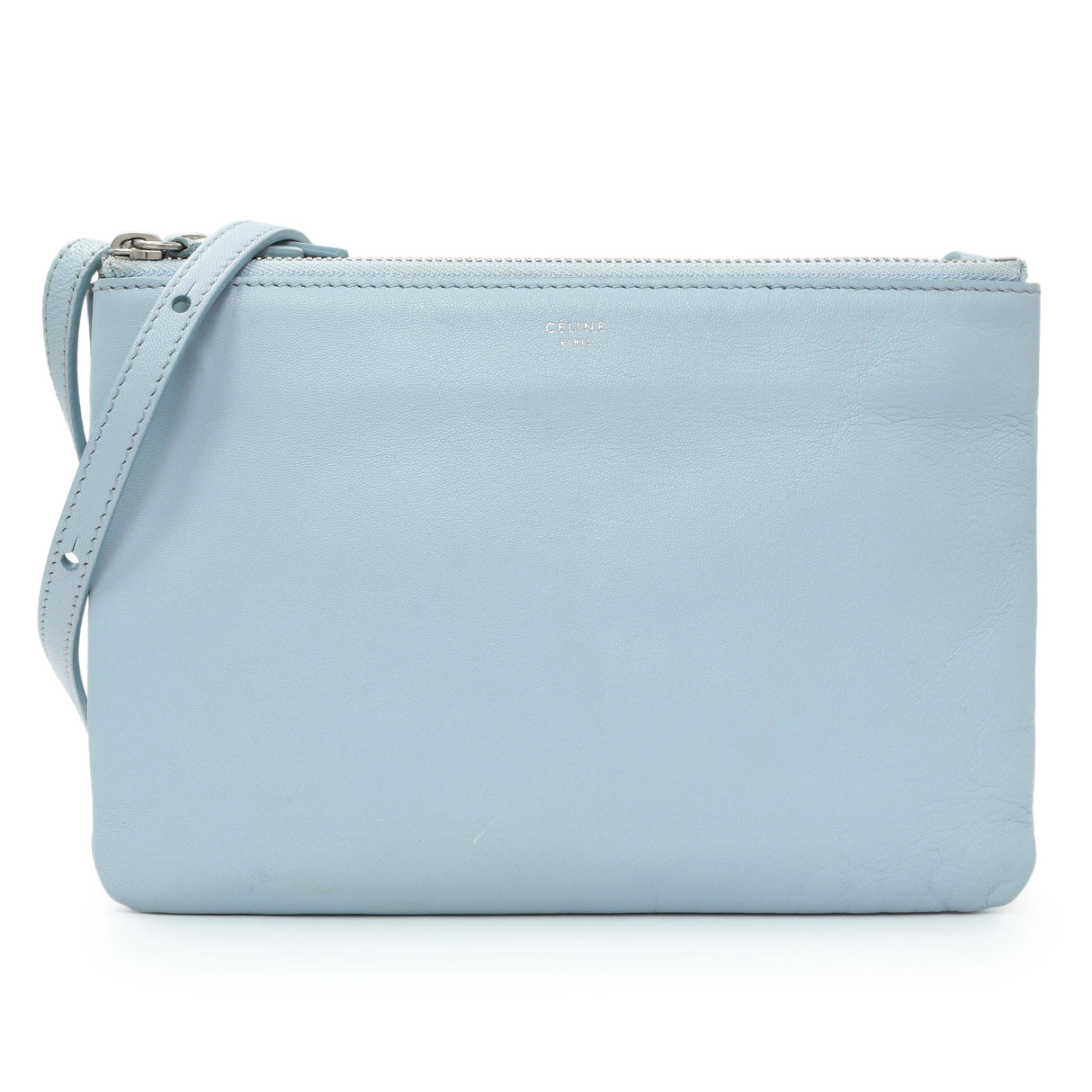 Celine Light Blue Lambskin Small Trio Crossbody Bag Handbags Celine