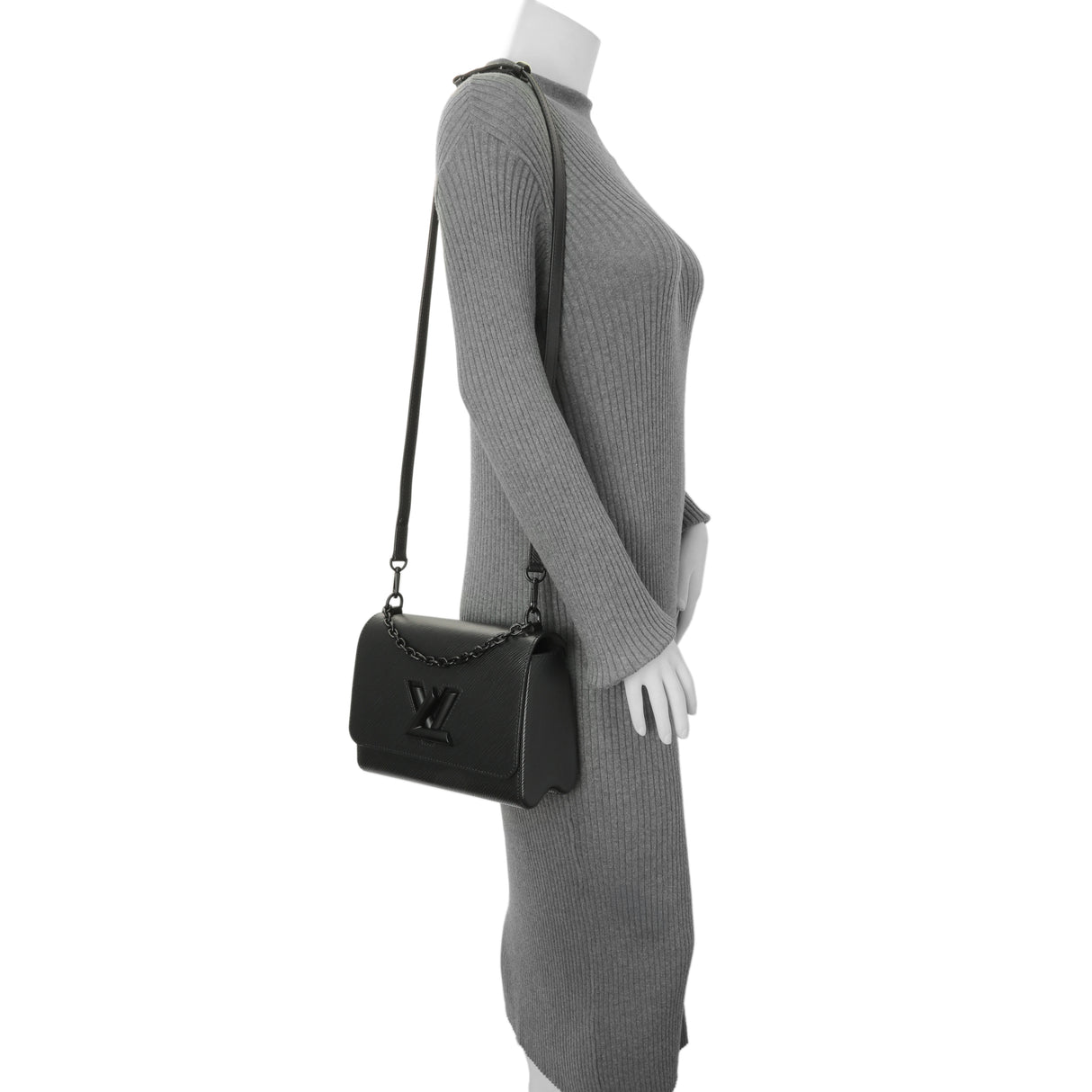 Louis Vuitton Black Epi Twist Shoulder Bag MM Handbags Louis Vuitton