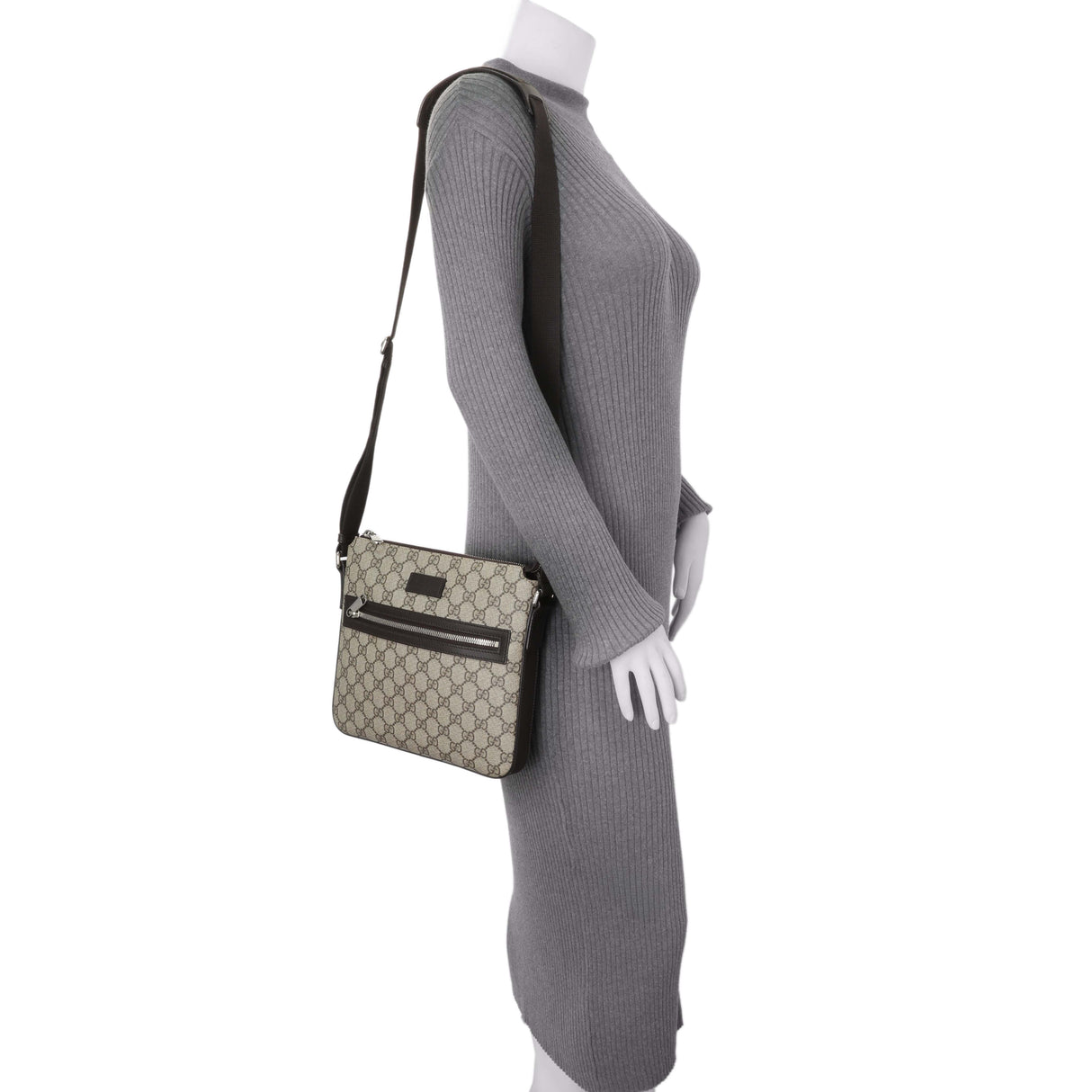 Gucci GG Supreme Monogram Flat Messenger Handbags Gucci