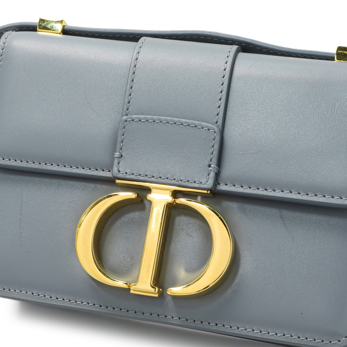 Christian Dior Blue Grey Smooth Calfskin Micro 30 Montaigne Flap Handbags Christian Dior