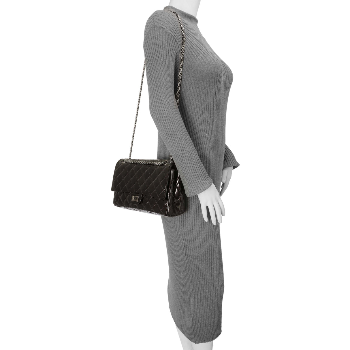 Chanel Metallic Brown Quilted Patent 2.55 Reissue 226 Handbags Chanel