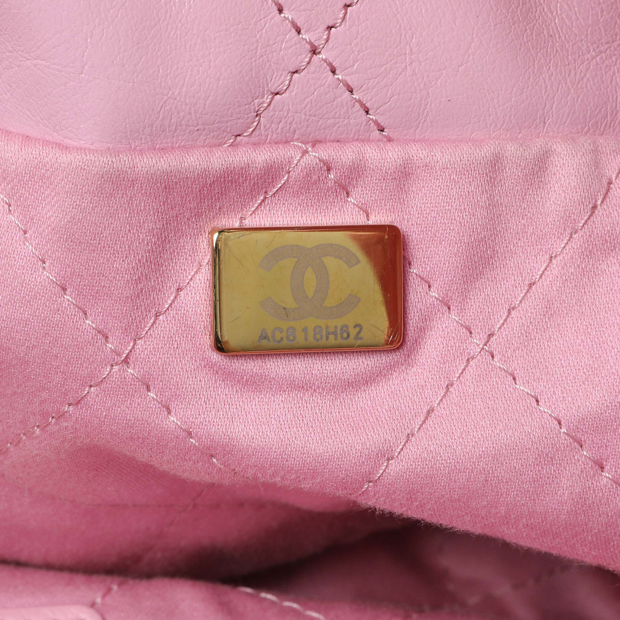 Chanel Pink Shiny Calfskin Large Chanel 22 Handbags Chanel