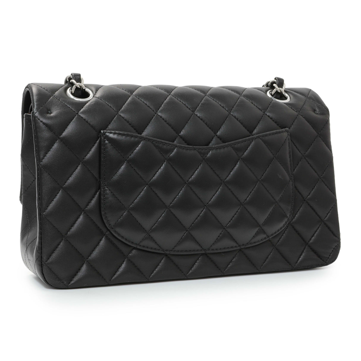 Chanel Black Quilted Lambskin Medium Double Flap Handbags Chanel