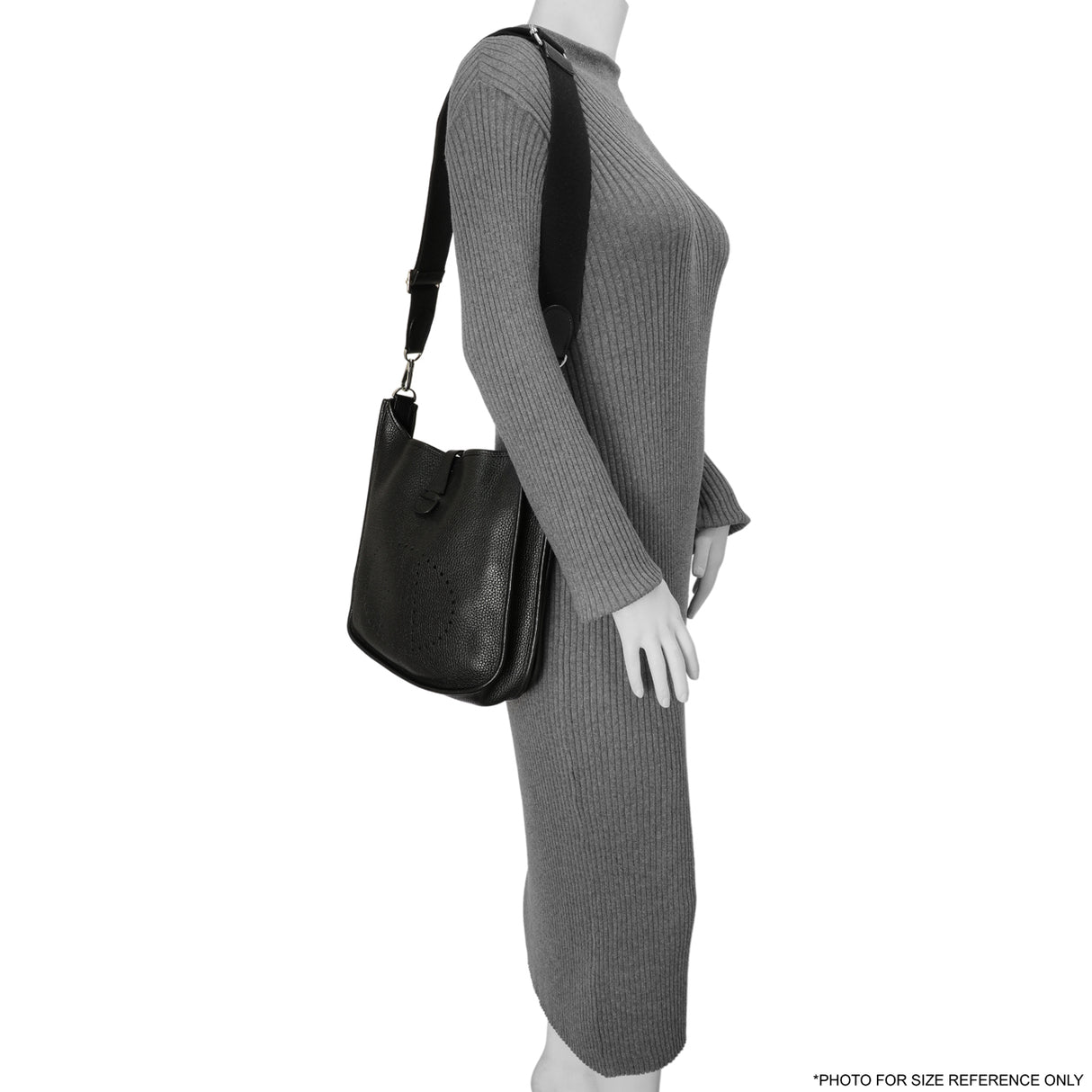 Hermes Black Clemence Evelyne III PM Handbags Hermes