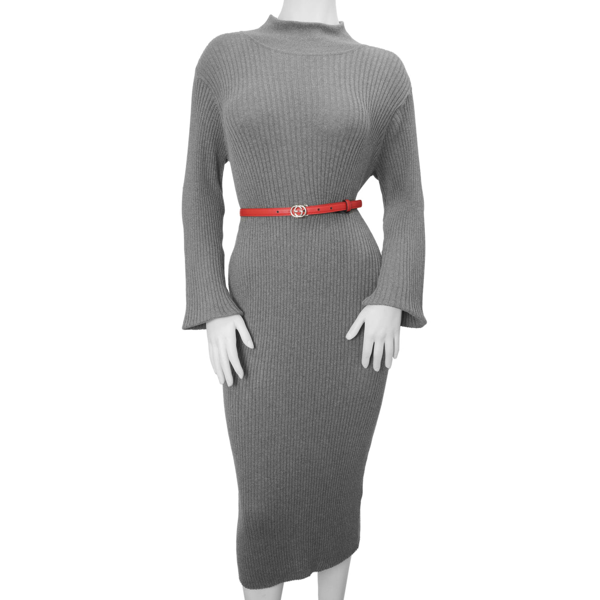 Gucci Red Calfskin Interlocking G 15mm Belt Accessories Gucci