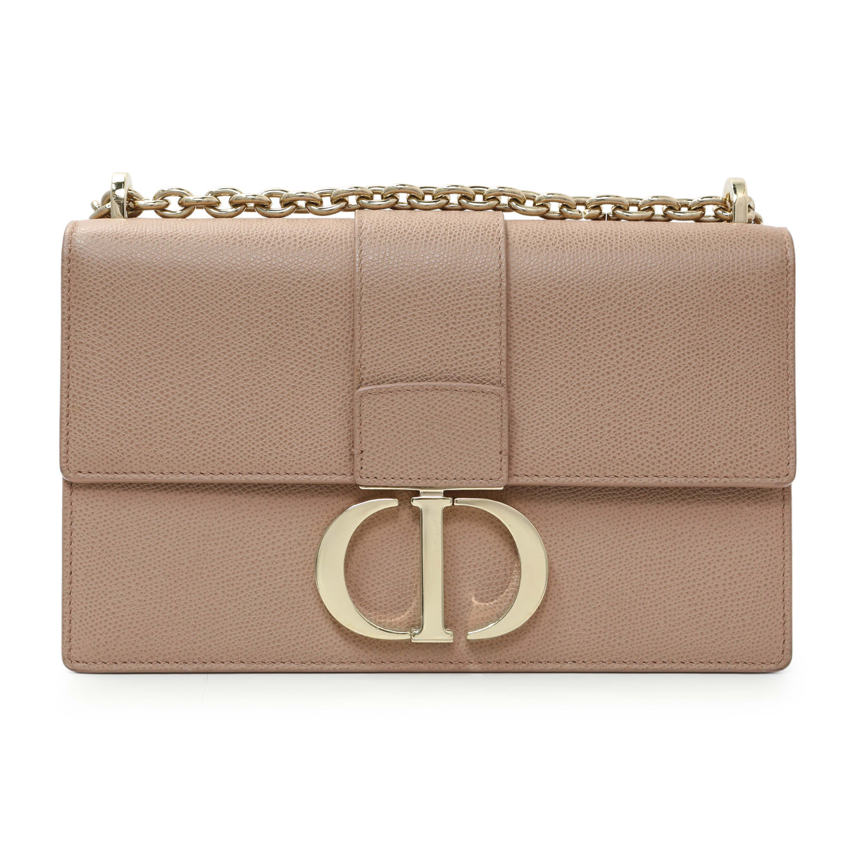 Christian Dior Blush Grained Calfskin 30 Montaigne Chain Flap Bag Handbags Christian Dior