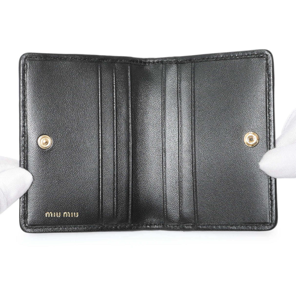 Miu Miu Black Nappa Matelasse Card Holder Accessories Miu Miu
