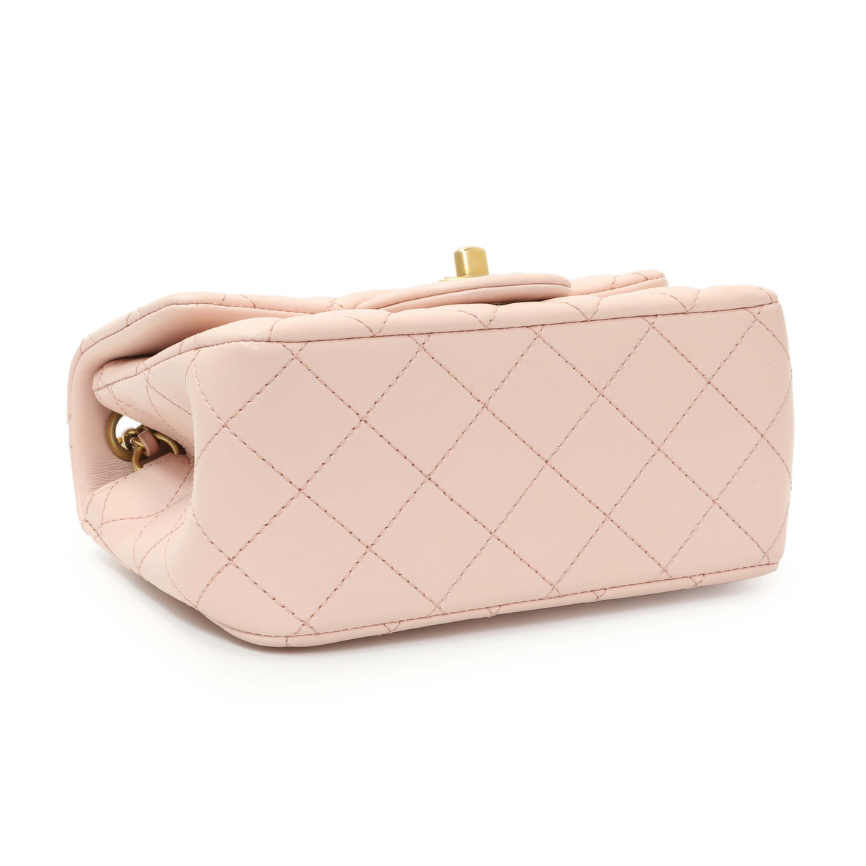 Chanel Pink Quilted Lambskin Mini Pearl Crush Flap Handbags Chanel