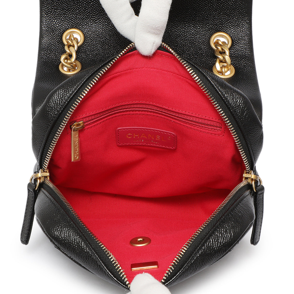 Chanel Quilted Black Caviar Chain Melody Backpack Handbags Chanel