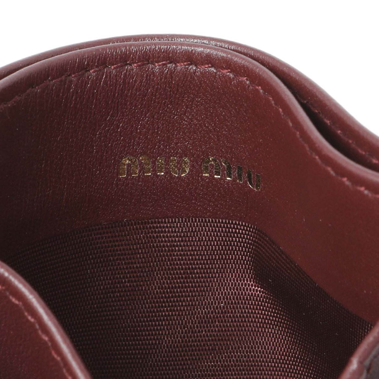 Miu Miu Burgundy Nappa Matelasse Card Case Accessories Miu Miu
