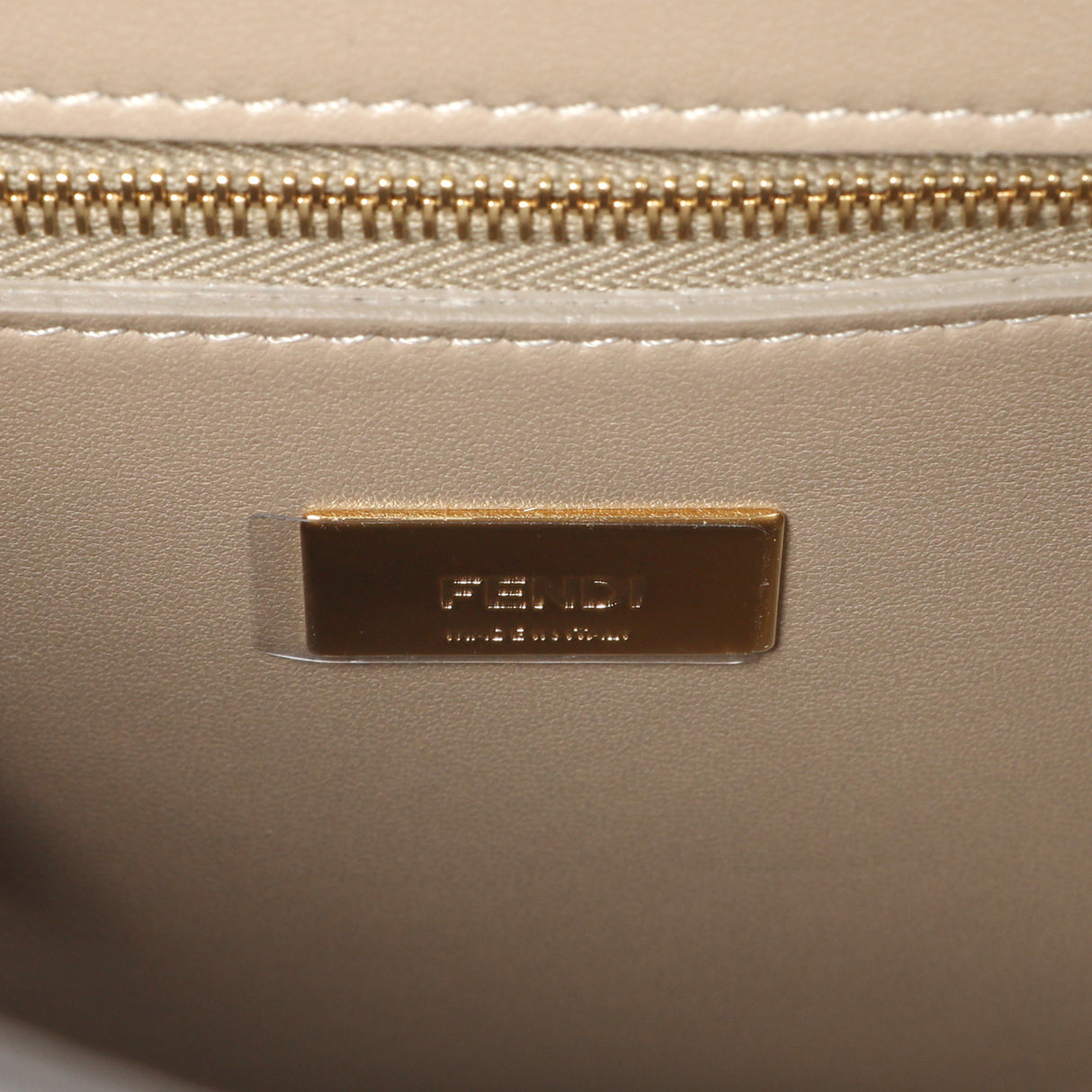 Fendi Grey Nappa Pocket Mini Peekaboo Iconic Satchel Handbags Fendi