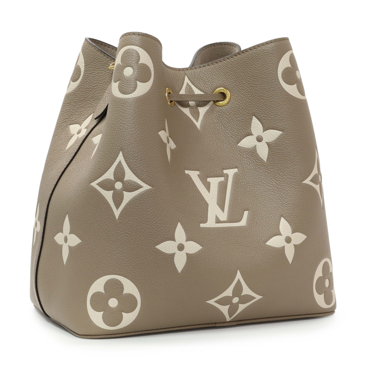 Louis Vuitton Tourterelle Creme Empreinte Monogram Giant NeoNoe MM Handbags Louis Vuitton