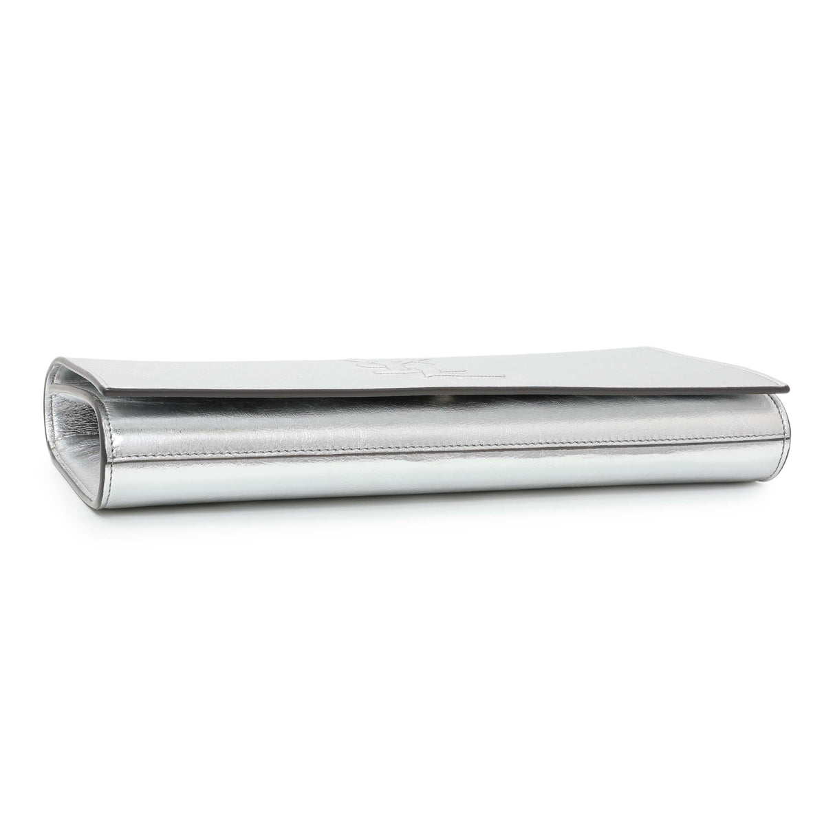 Saint Laurent Metallic Silver Belle De Jour Large Clutch