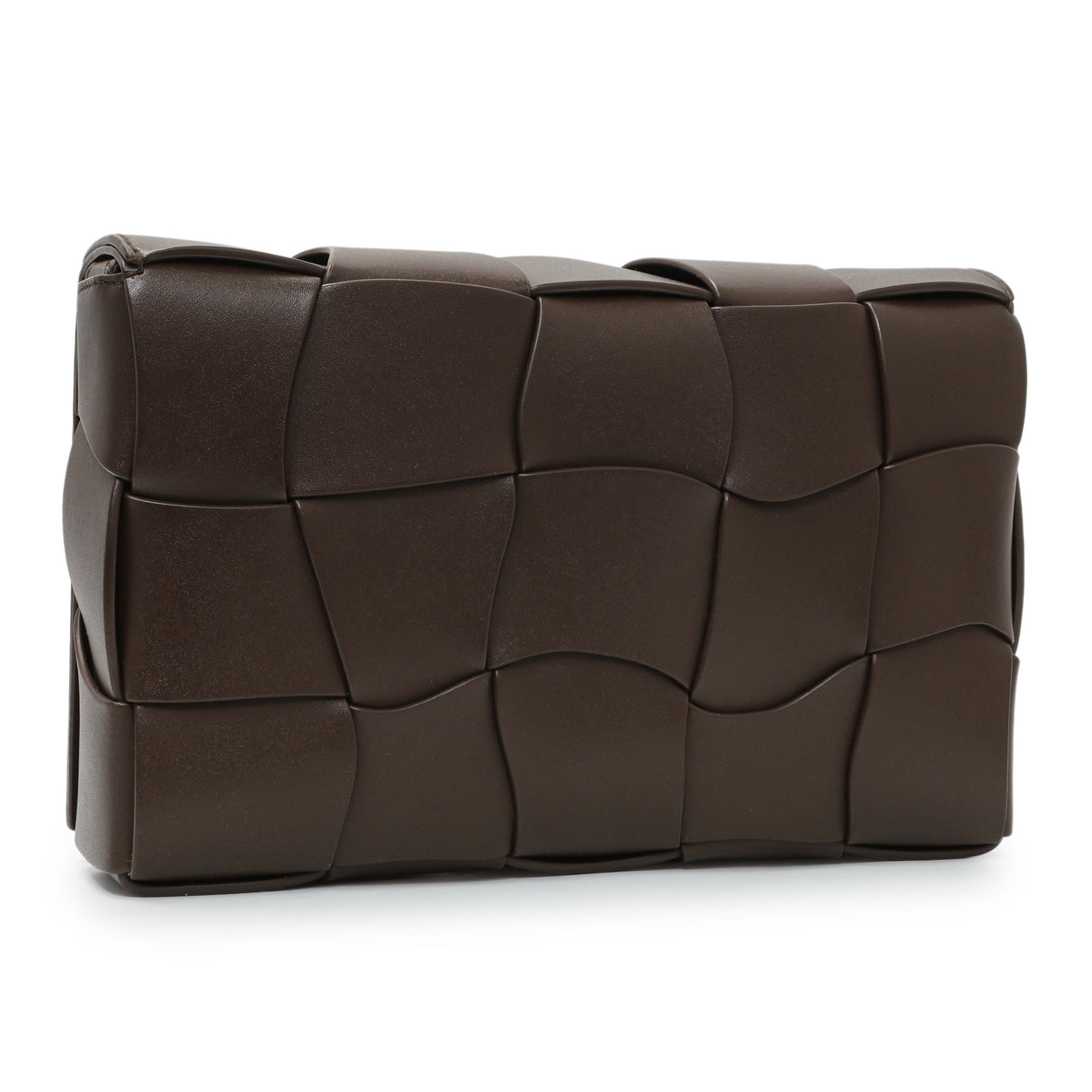 Bottega Veneta Brown Lambskin Maxi Urban Wave Intrecciato Cassette Crossbody Bag Handbags Bottega Veneta