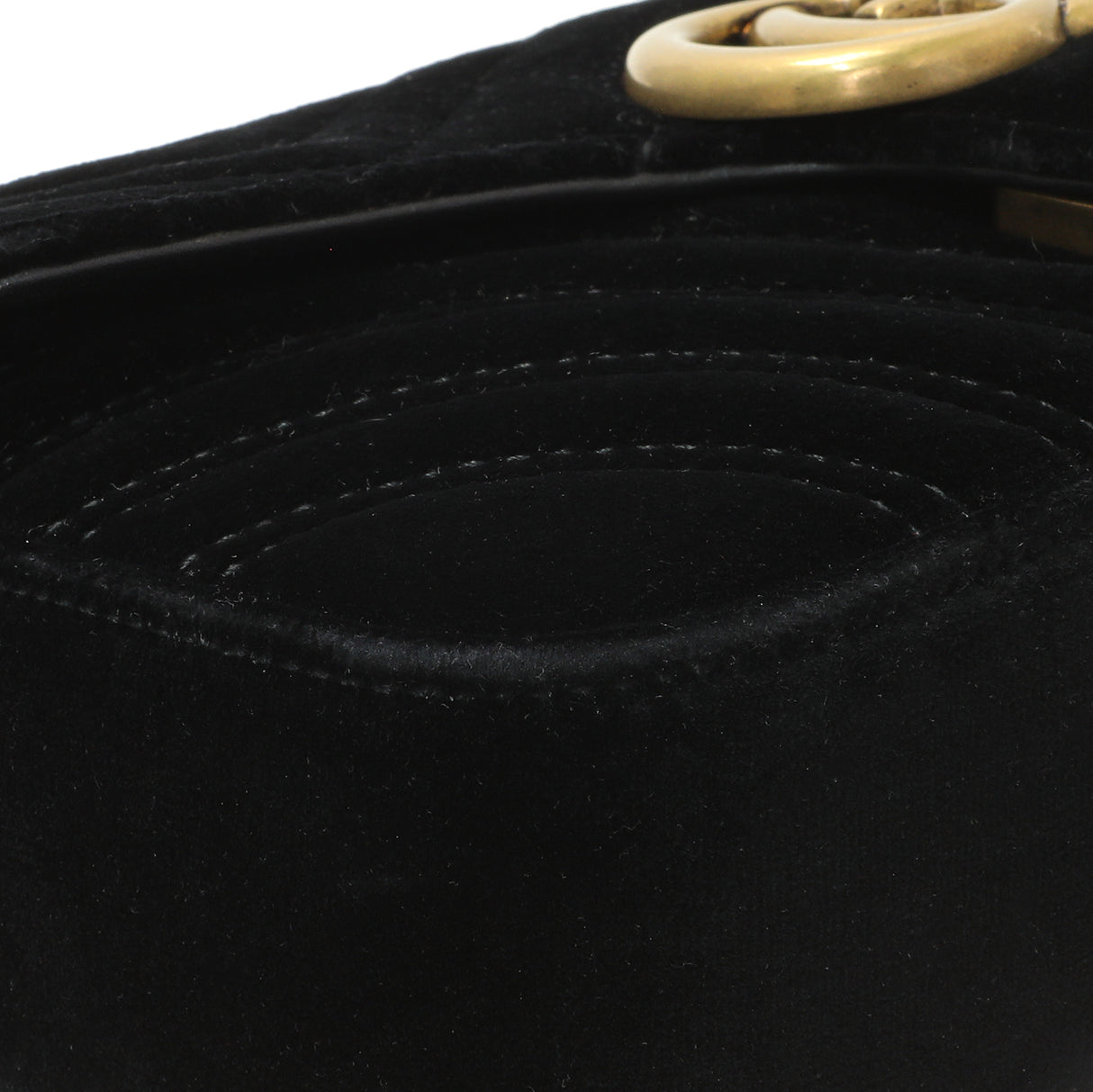 Gucci Black Velvet Matelasse Mini GG Marmont Shoulder Bag Handbags Gucci