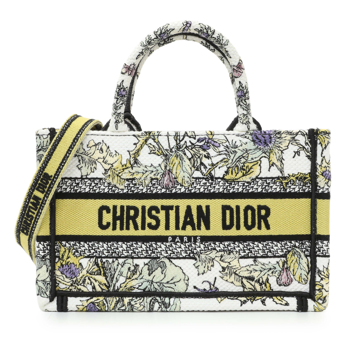 Christian Dior Embroidered Canvas Mini Book Tote w/ Strap Handbags Christian Dior