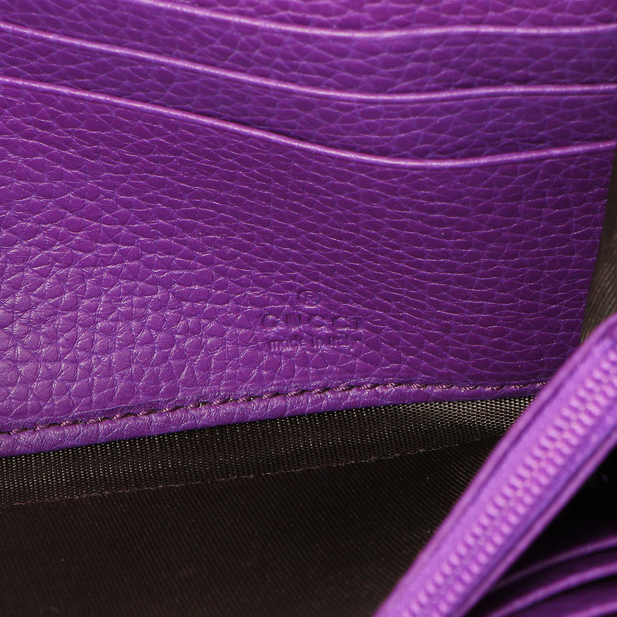 Gucci Purple Pebbled Calfskin Large Soho Continental Wallet Accessories Gucci