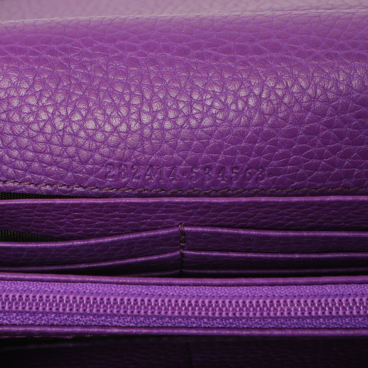 Gucci Purple Pebbled Calfskin Large Soho Continental Wallet Accessories Gucci
