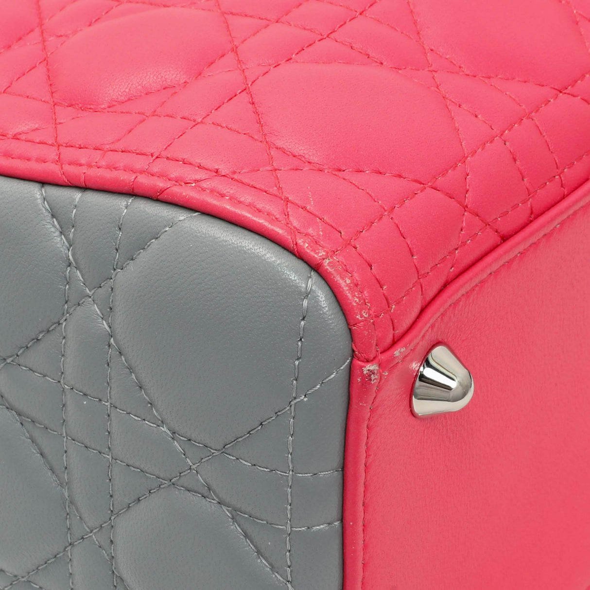 Christian Dior Lambskin Cannage Tri Color Large Lady Dior Handbags Christian Dior