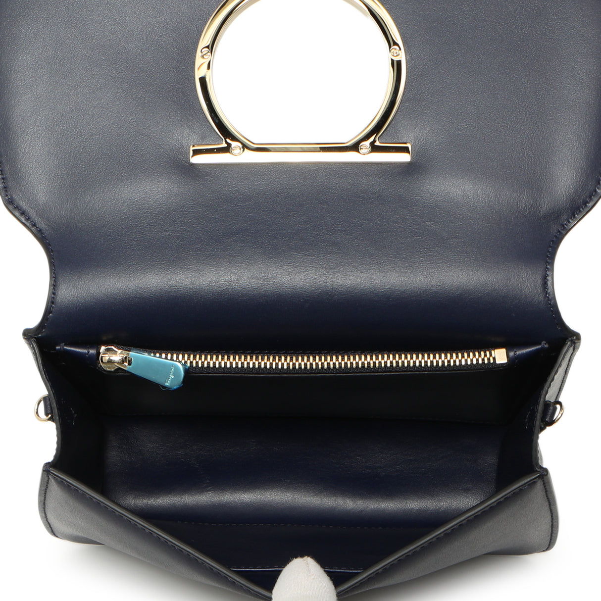 Salvatore Ferragamo Navy Calfskin Vela Crossbody Bag Handbags Salvatore Ferragamo