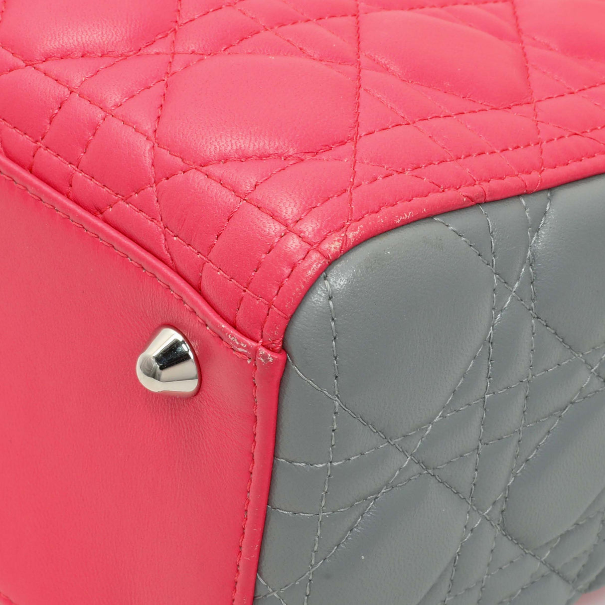 Christian Dior Lambskin Cannage Tri Color Large Lady Dior Handbags Christian Dior