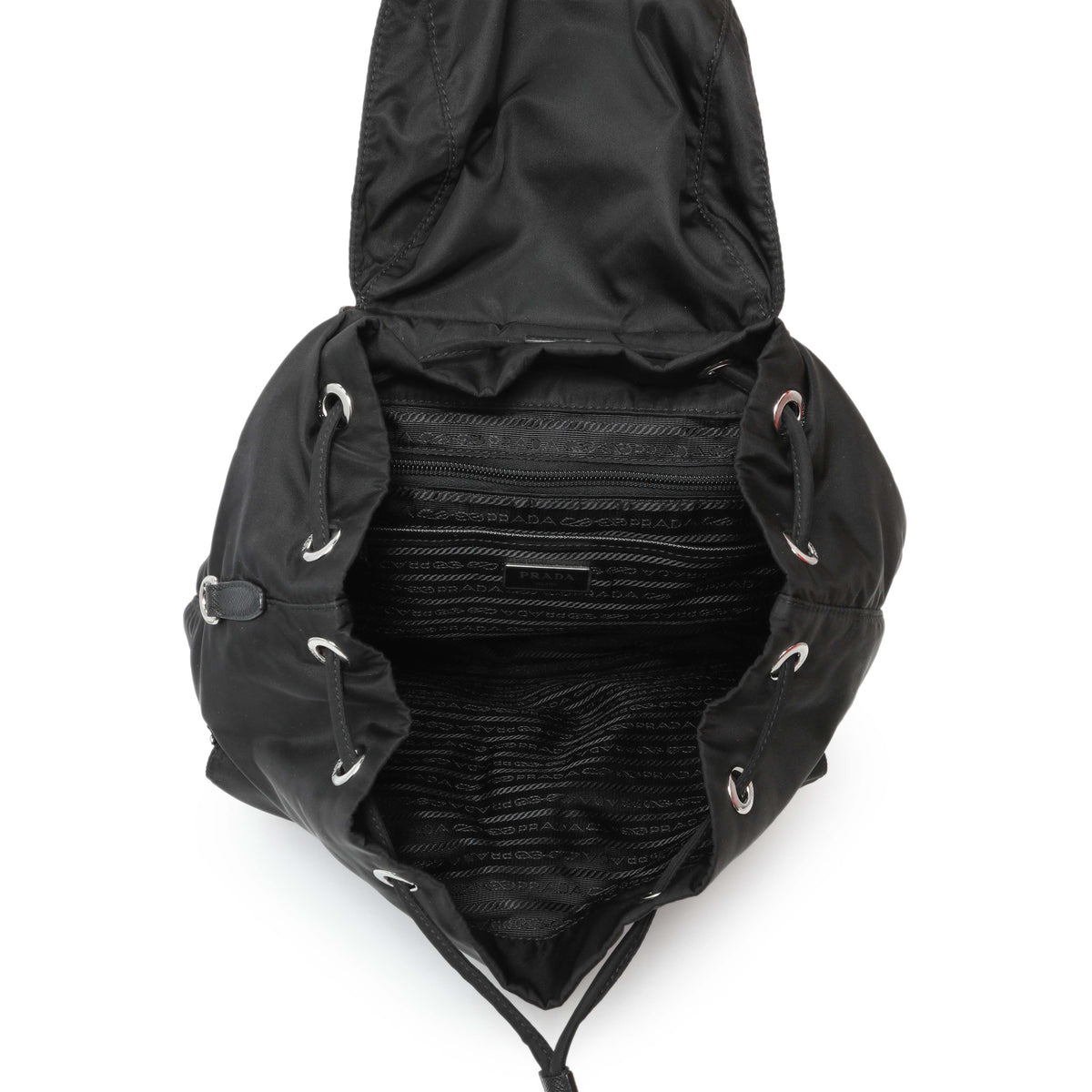 Prada Black Re-Nylon Vela Saffiano Small Backpack Handbags Prada