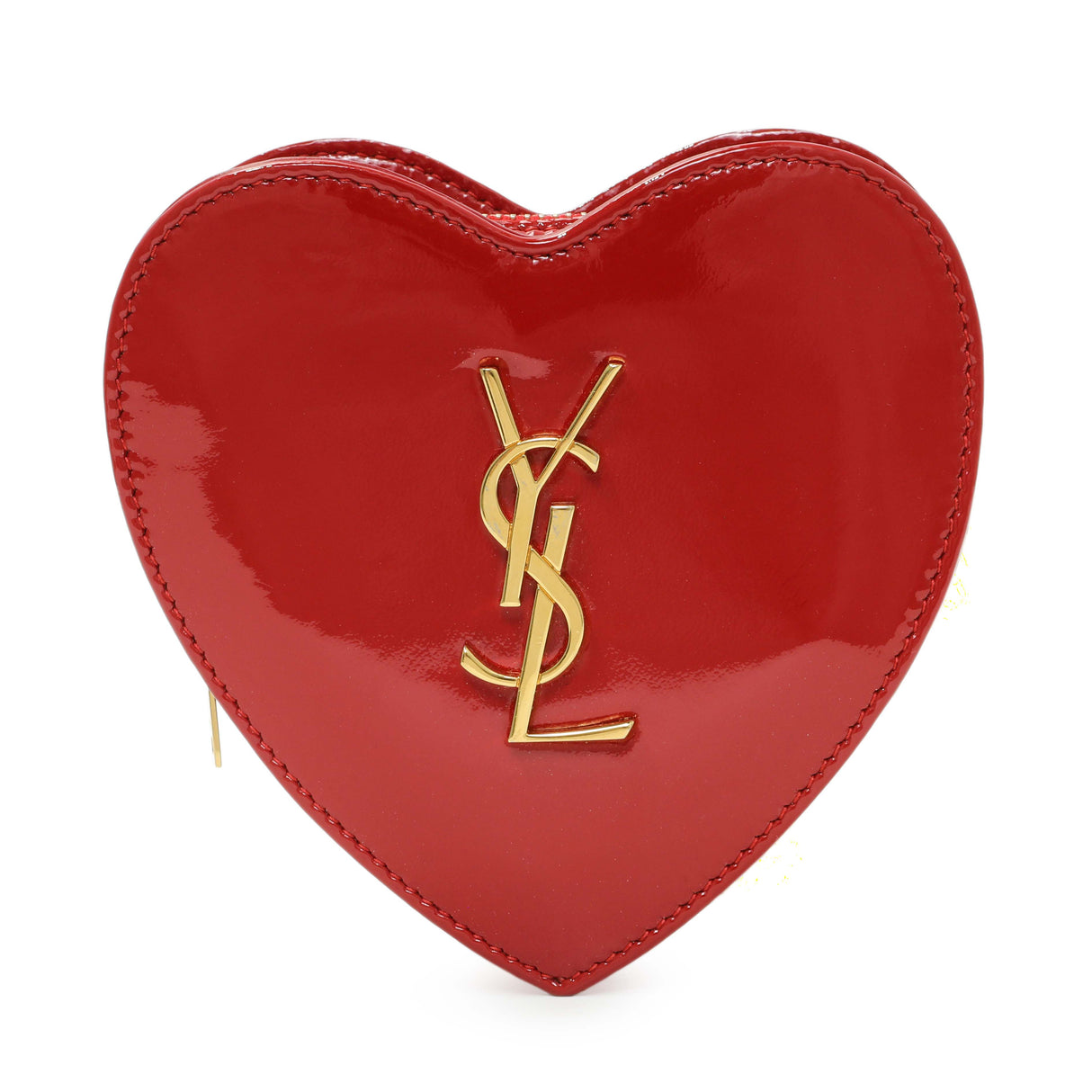 Saint Laurent Red Patent Mini Heart Chain Bag