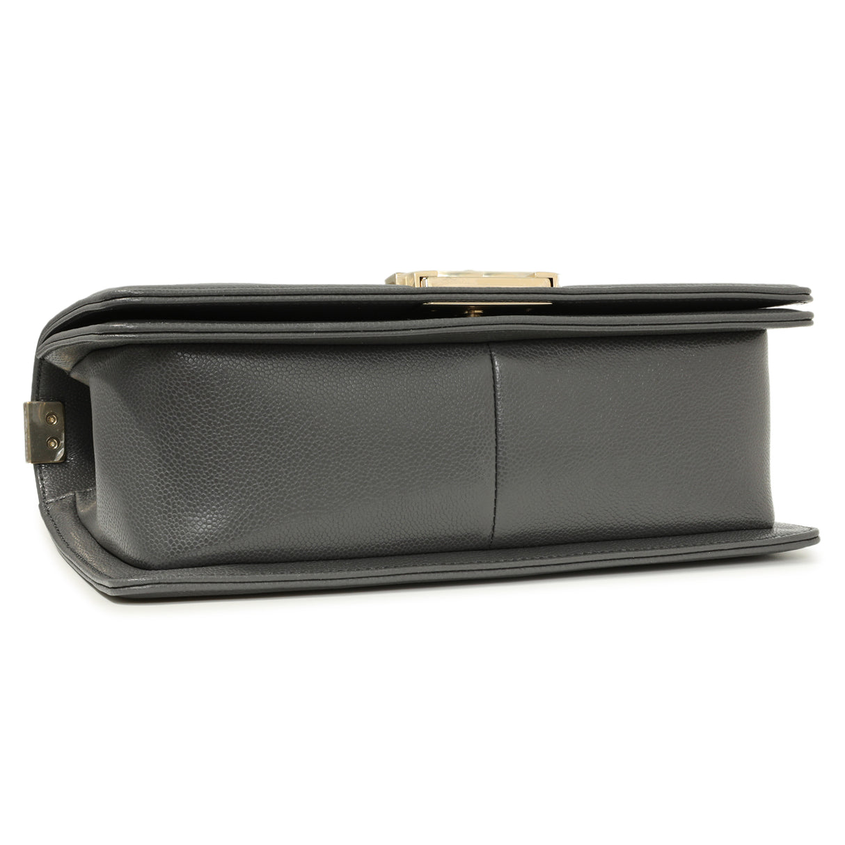 Chanel Dark Grey Quilted Caviar Medium Boy Bag Handbags Chanel