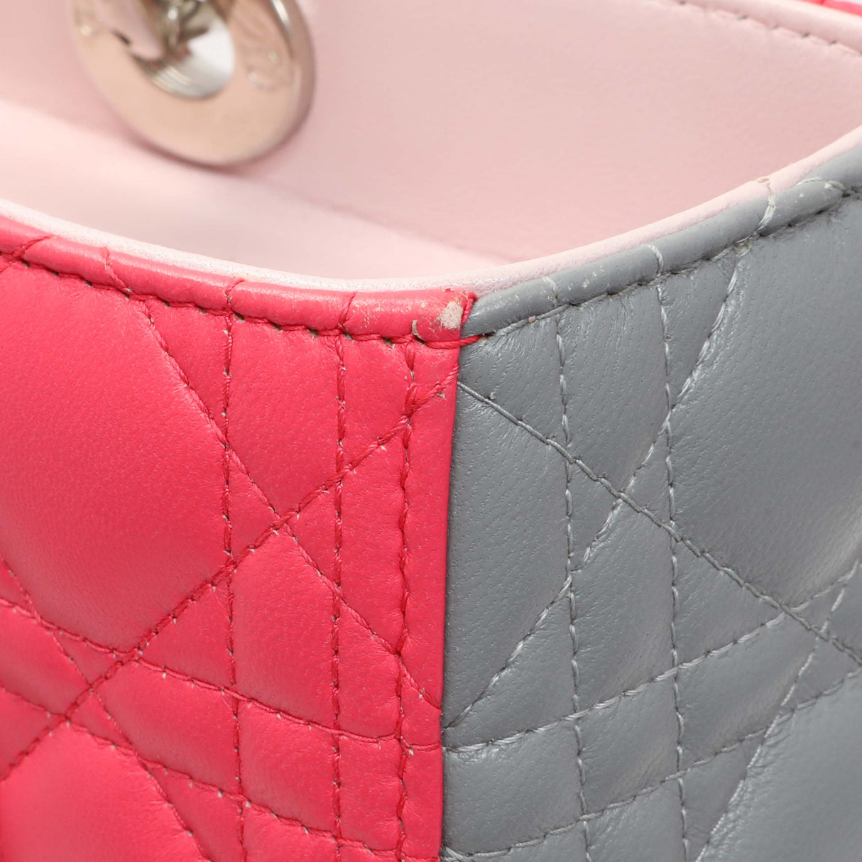 Christian Dior Lambskin Cannage Tri Color Large Lady Dior Handbags Christian Dior