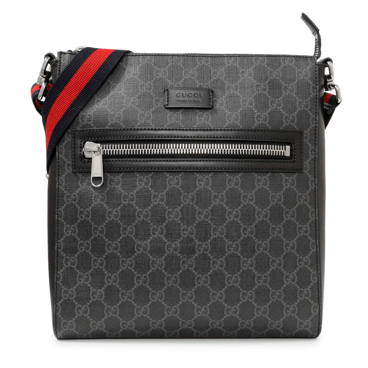 Gucci GG Supreme Monogram Web Flat Messenger Bag Handbags Gucci
