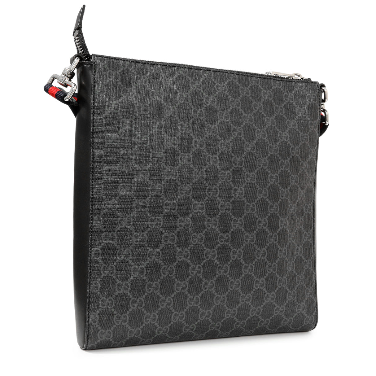 Gucci GG Supreme Monogram Web Flat Messenger Bag Handbags Gucci
