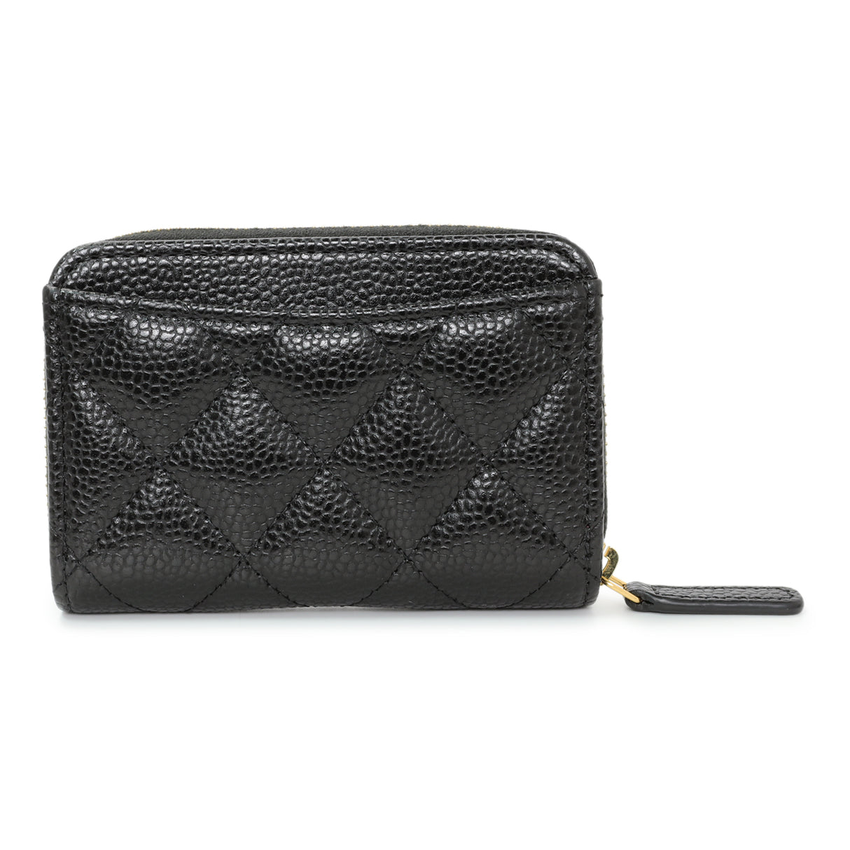 Chanel Black Caviar Quilted Zip Coin Purse Accessories Chanel