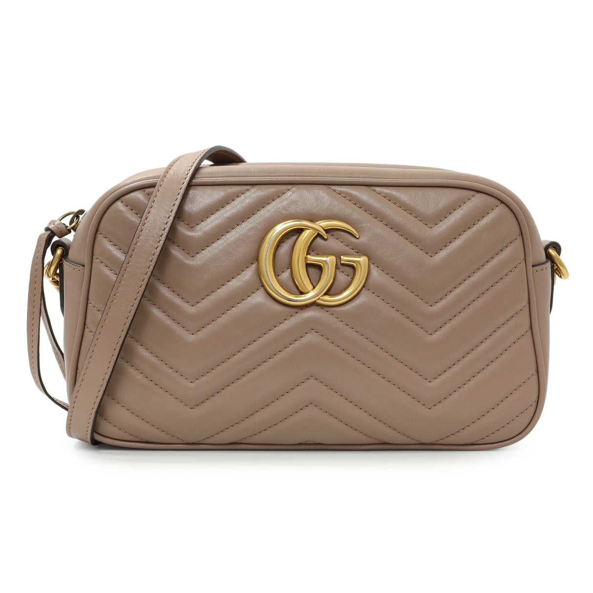 Gucci Porcelain Rose Calfskin Matelasse Small GG Marmont Chain Shoulder Bag Handbags Gucci