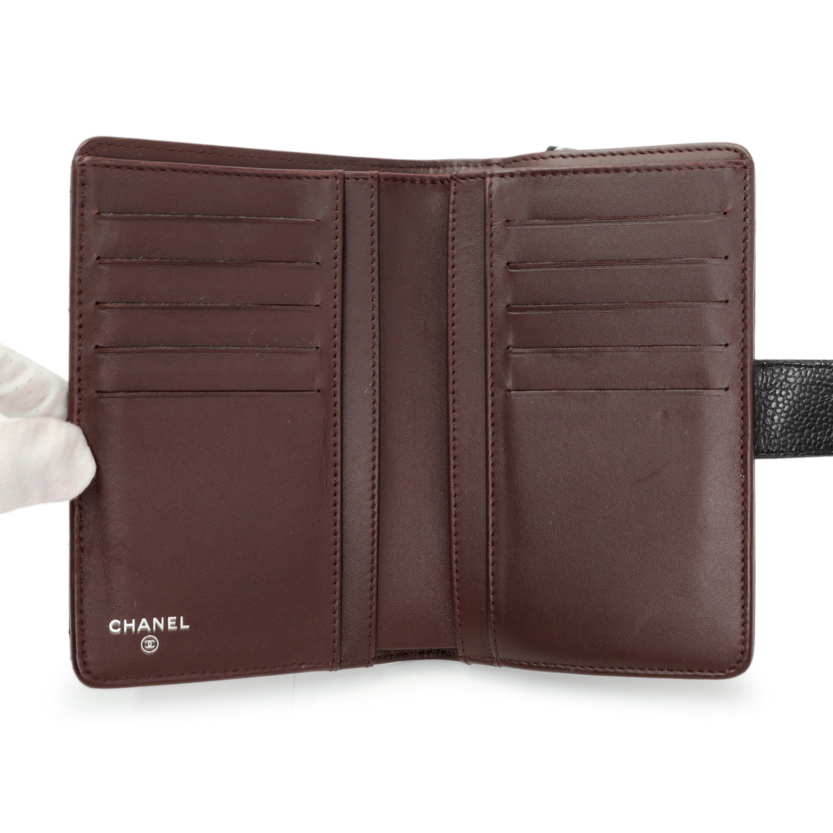 Chanel Black Caviar Quilted CC French Wallet Accessories Chanel