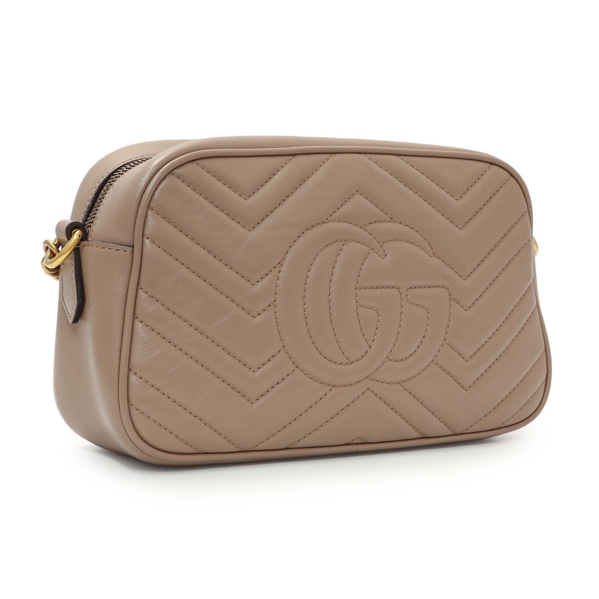 Gucci Porcelain Rose Calfskin Matelasse Small GG Marmont Chain Shoulder Bag Handbags Gucci