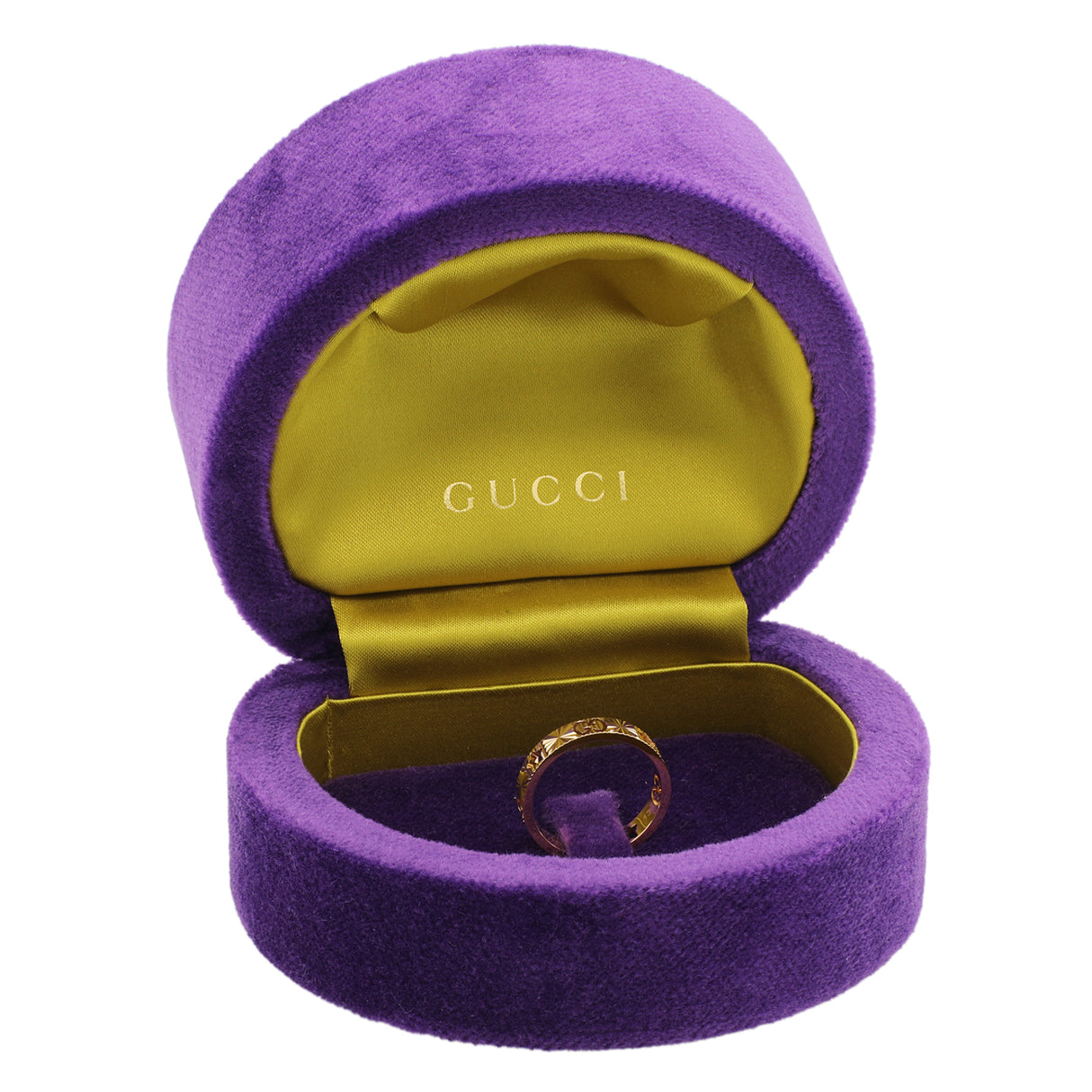 Gucci 18K Yellow Gold Icon Heart Band Ring Designer Jewellery Gucci
