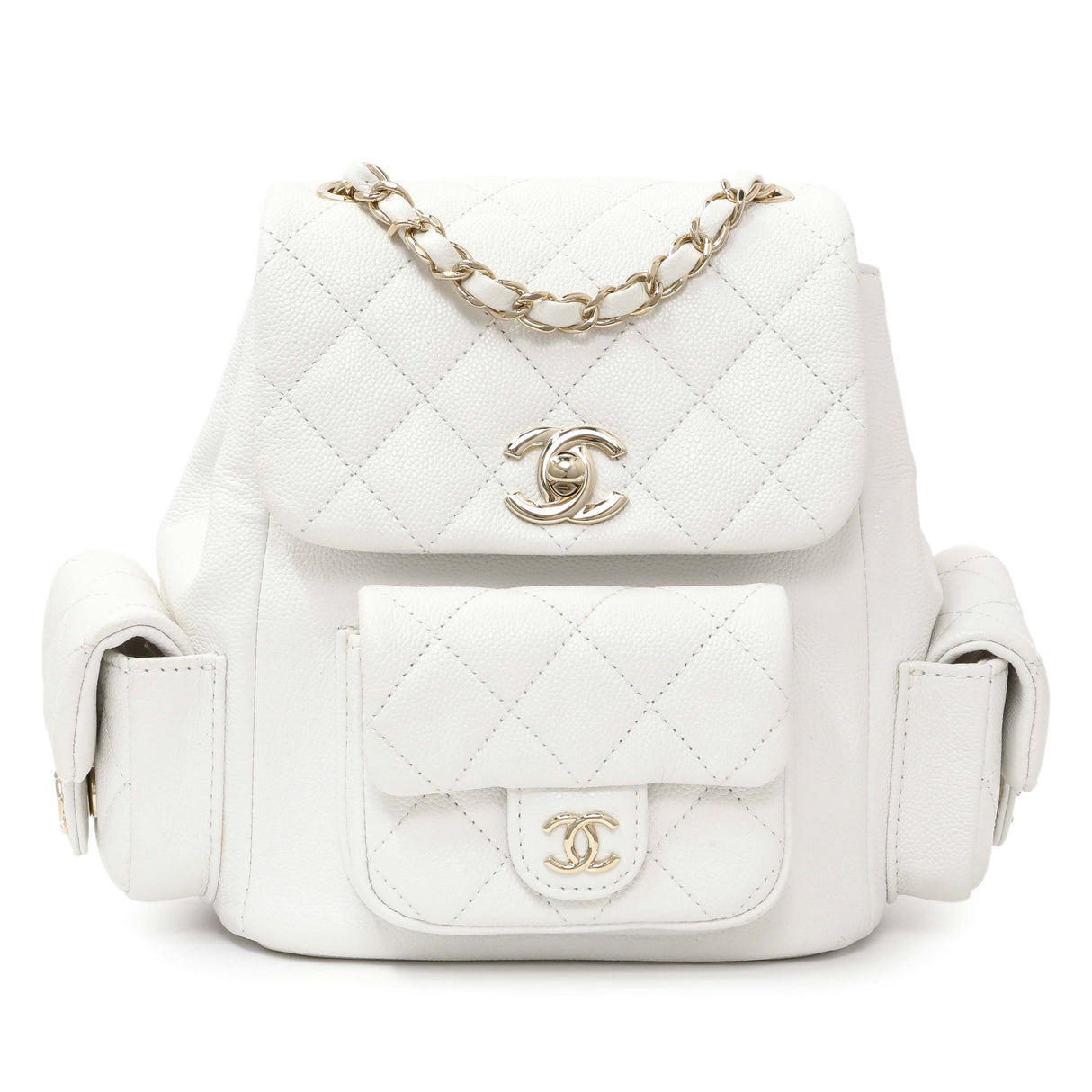 -6 items Tue Sept 8 ⬆️- Chanel White Caviar Quilted Mini Cargo Duma Backpack Handbags Chanel