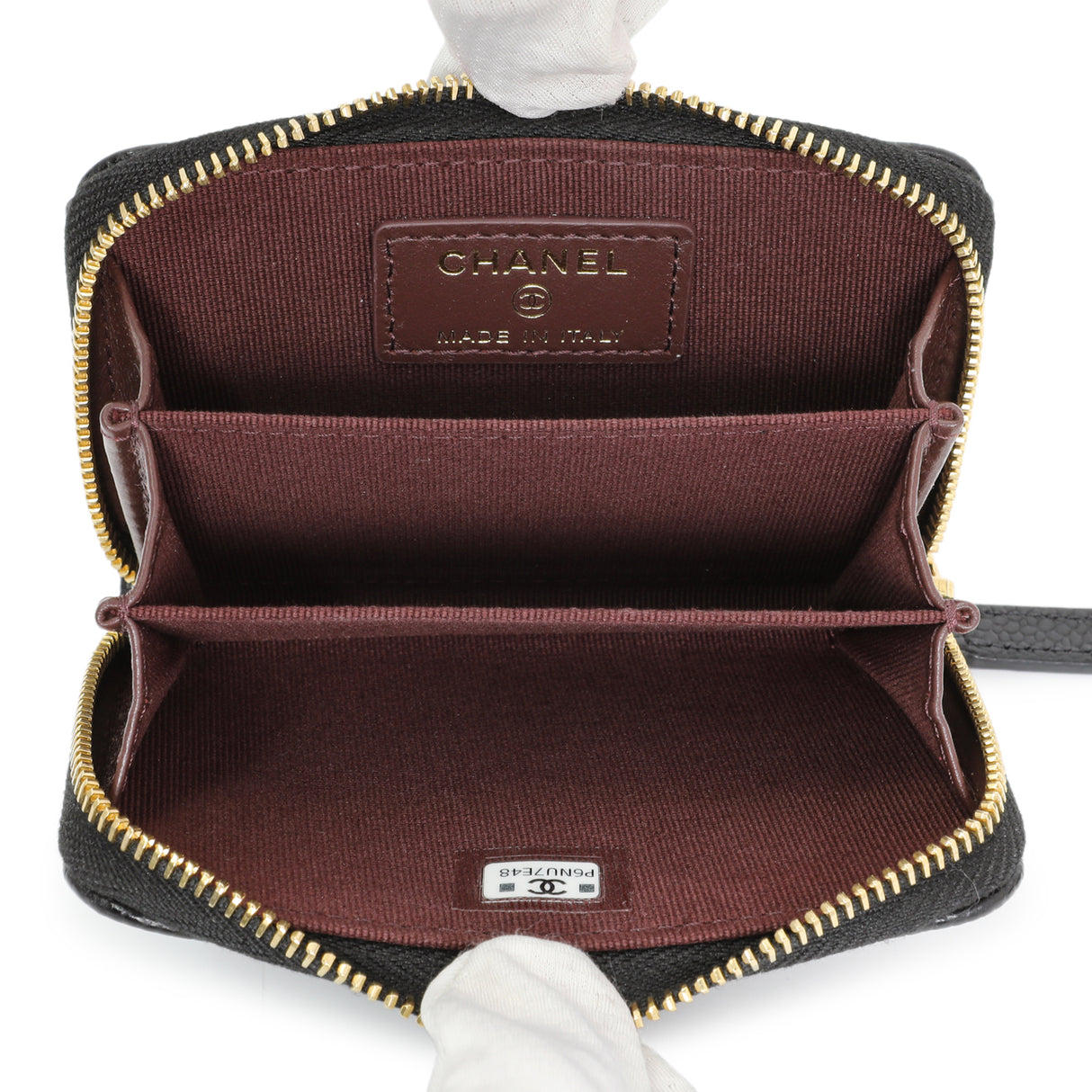 Chanel Black Caviar Quilted Zip Coin Purse Accessories Chanel