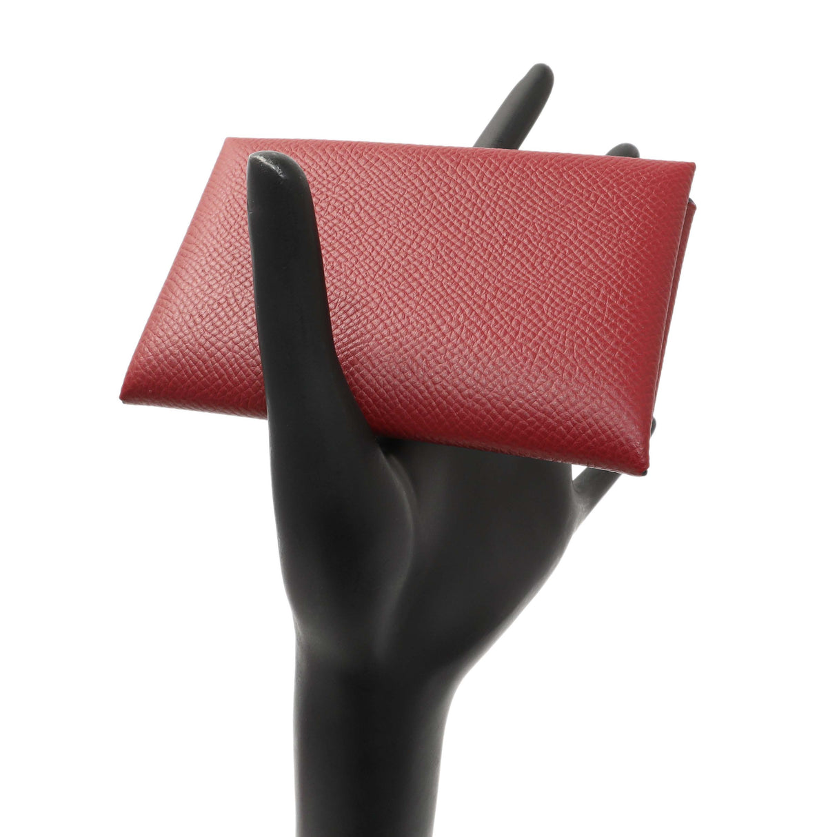 Hermes Burgundy Epsom Calvi Card Case Accessories Hermes