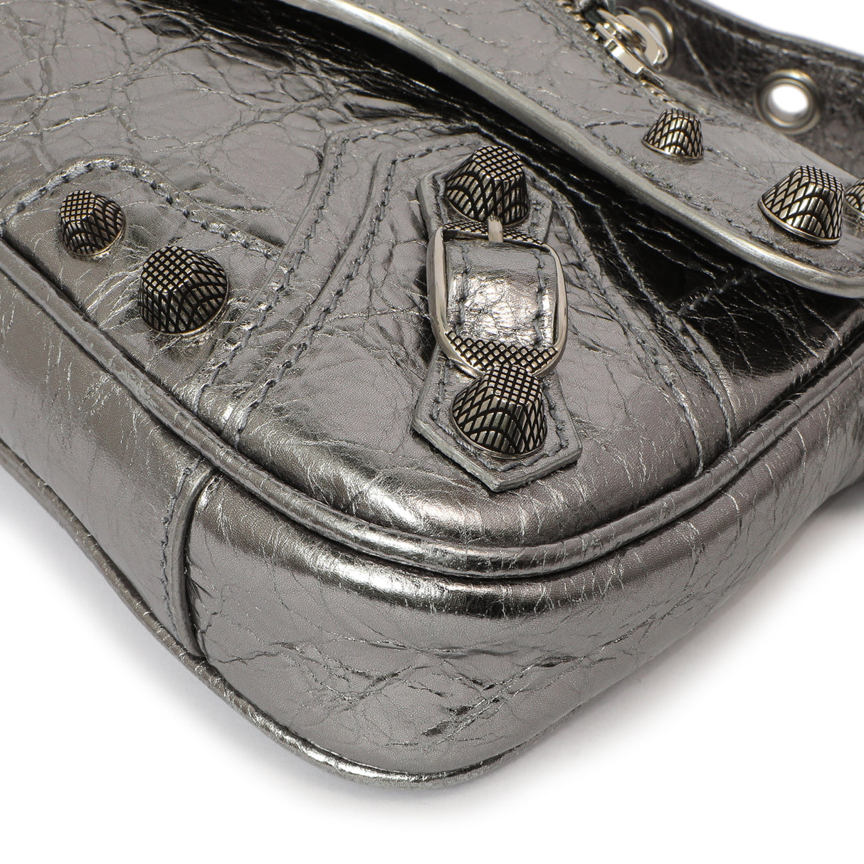 Balenciaga Silver Lambskin Le Cagole Small Sling Bag Handbags Balenciaga